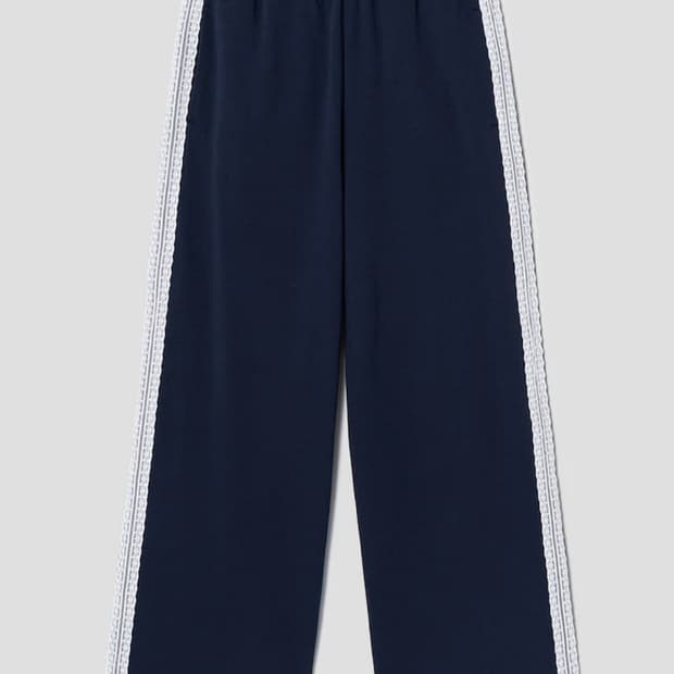 에잇세컨즈 사이드 트리밍 롱 스 팬츠 네이비