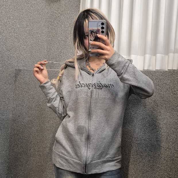 HARLEY DAVIDSON GREY HOODIE ZIPUP 