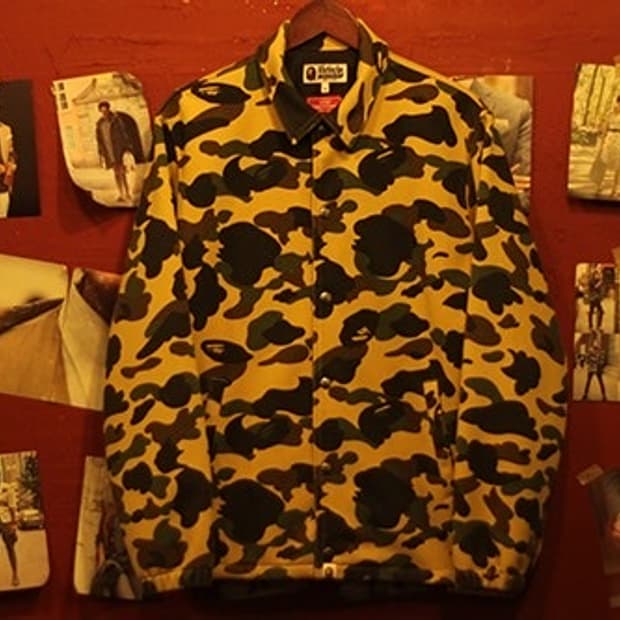 베이프(BAPE) 1st 카모 윈드스토퍼 황계 코치 재킷