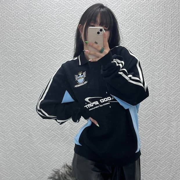 배드블러드 블록코어 싸커 캠프 패널 오버핏 맨투맨 M C09065