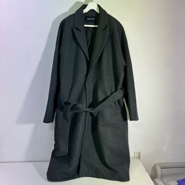 M-L MEMPHIS 차콜 로브 롱 싱글코트