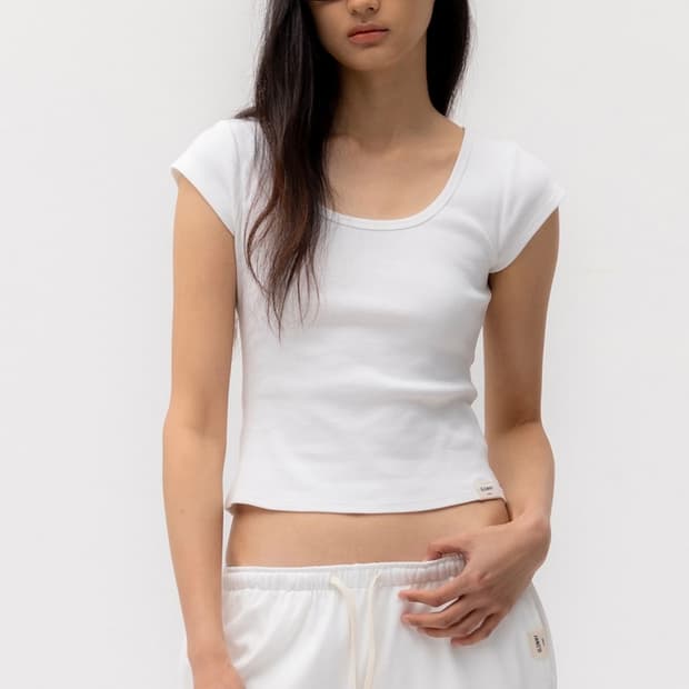 글로니 G deep scoop tee 화이트 L