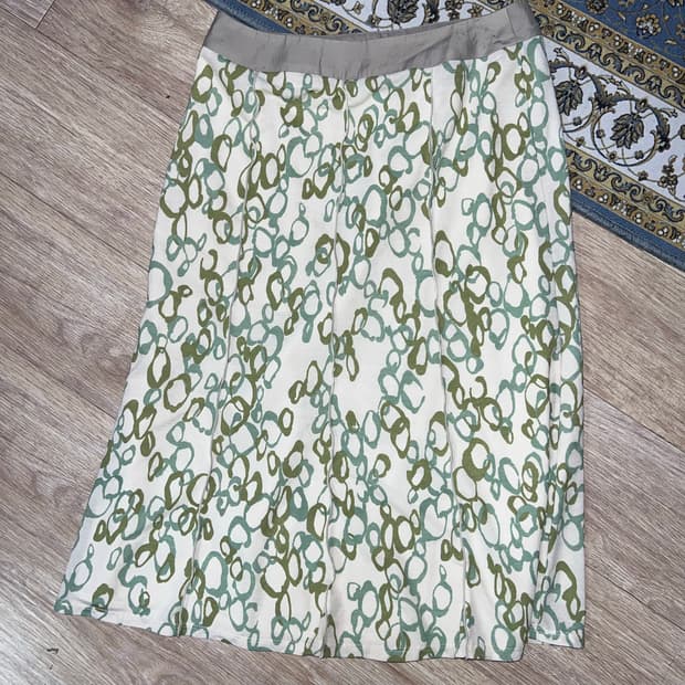 빈티지 패턴 미디스커트 L