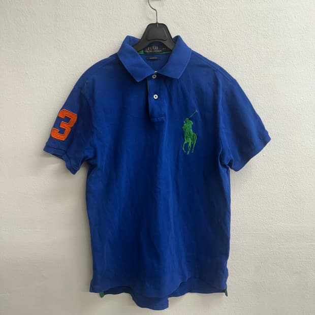 폴로 랄프로렌 블루 커스텀핏 반팔 카라티 M