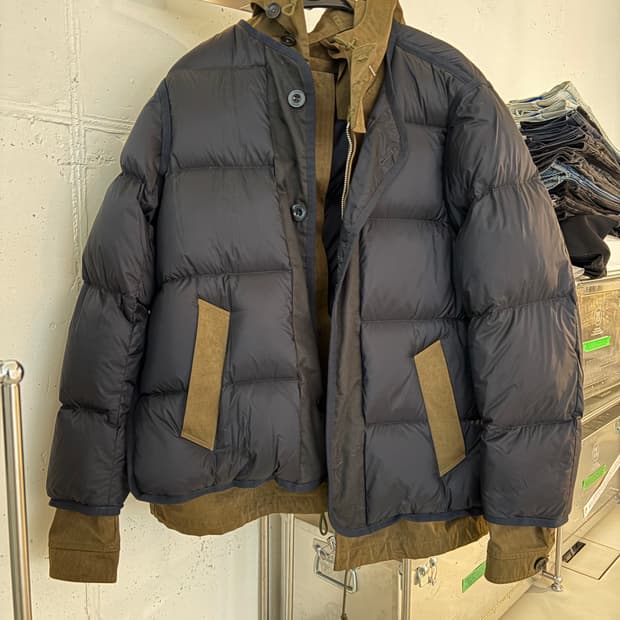 sacai x tenc 콜라보 레이어드 패딩