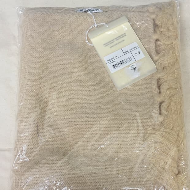 아워레가시/ 니트 머플러 카멜 퍼지 알파카/ Free