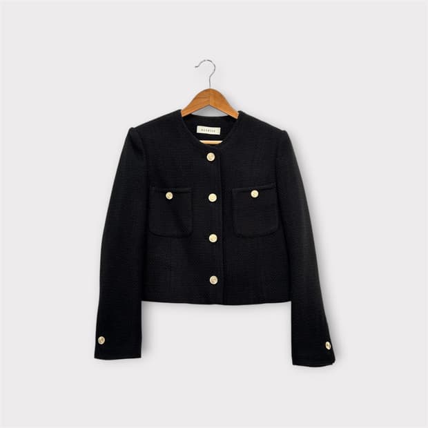 오떼뜨 octettee 블랙 크롭 트위드 자켓 S