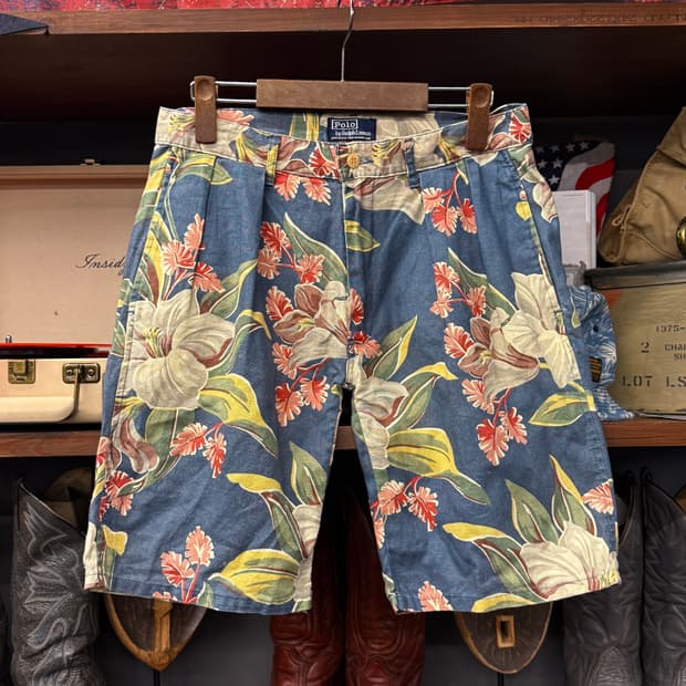 80-90s 폴로 랄프로렌 플로럴 패턴 쇼츠 하와이안 반바지 썸머 컬렉션