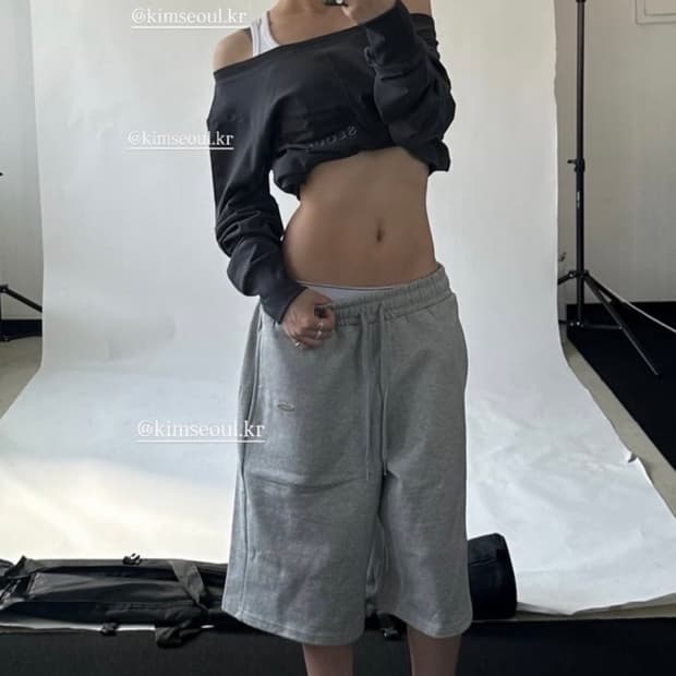 킴서울 로고 버뮤다팬츠