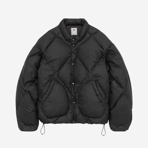 폴리테루 롬버스 다운 푸퍼 자켓 블랙 차콜