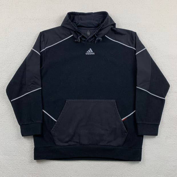 아디다스 퍼포먼스 로고 리플렉티브 라인 플리스 후디