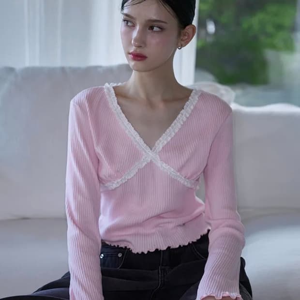 Cross lace long sleeve 크로스 레이스 롱슬리브