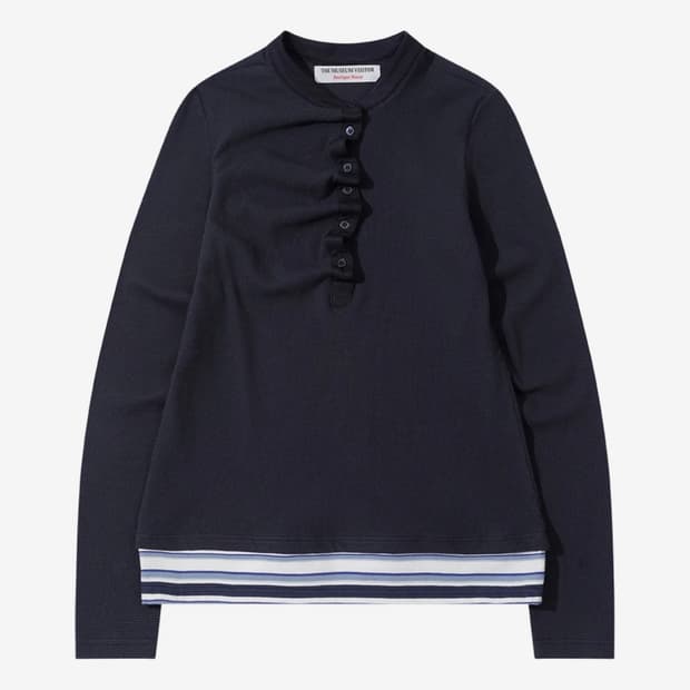 더뮤지엄비지터 BUTTON NECK LAYERED LONGSLEEVE