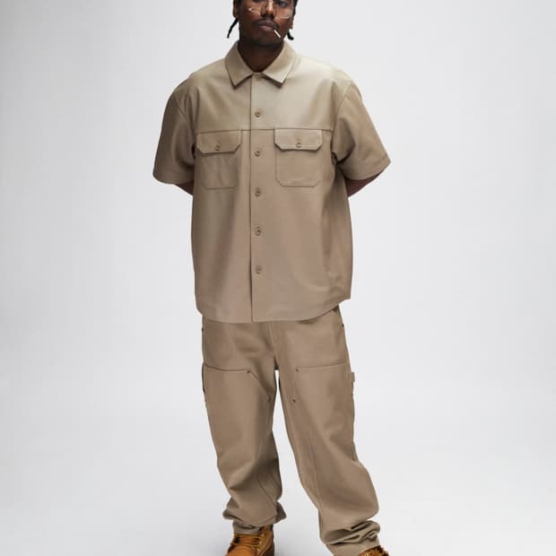 슈프림 더블 니 레더 카펜터 팬츠 블랙 23fw