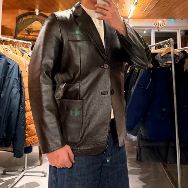 송탄 다크호스 카우레더 자켓 L 105 소가죽