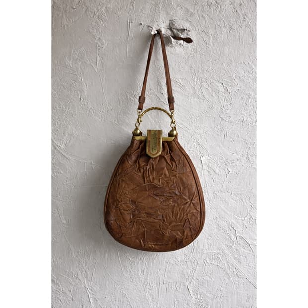 브라운 미니 레더 백