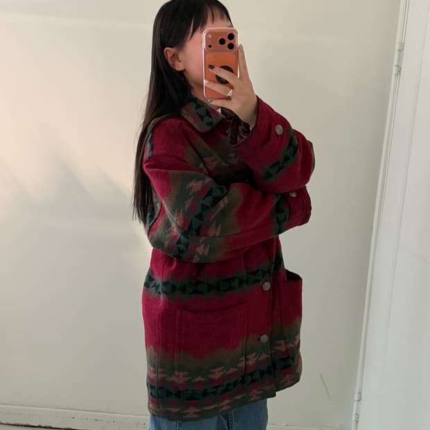 90s 나바호 패턴 빈티지 울 자켓