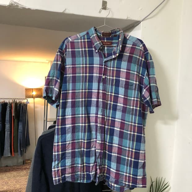 Vintage western blue check shirts