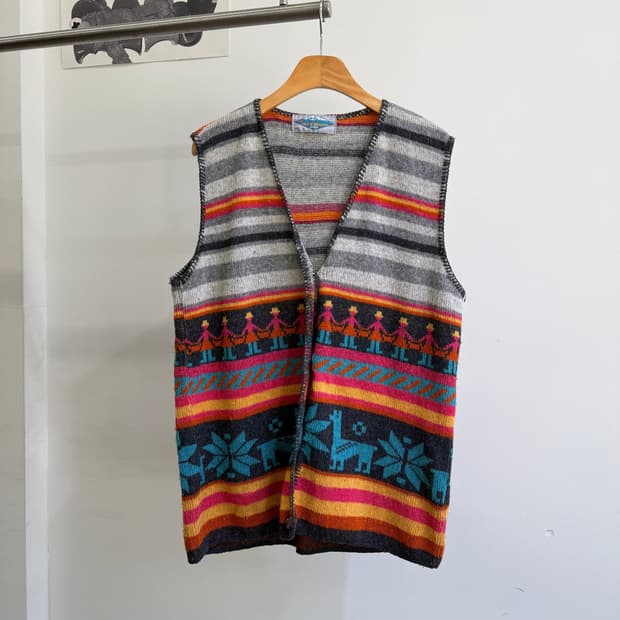빈티지 JACQUARD (Made in France) 니트 베스트