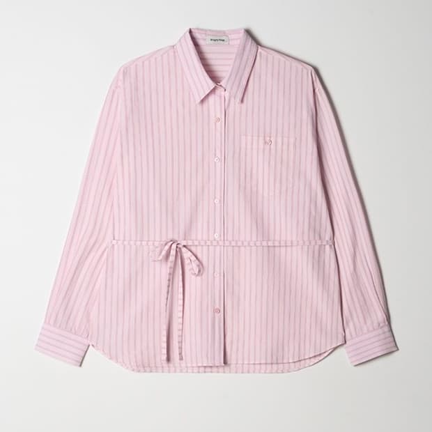 브링마이띵즈 타이 스트라이프 셔츠 핑크