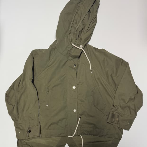여성 자라 ZARA 오버핏 야상 후드 자켓 카키