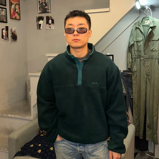 90’s LL Bean 4-button green fleecewear