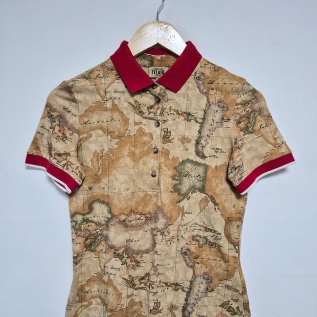 알비에로마티니 시그니쳐 지도 반팔 티셔츠 42사이즈 - T87