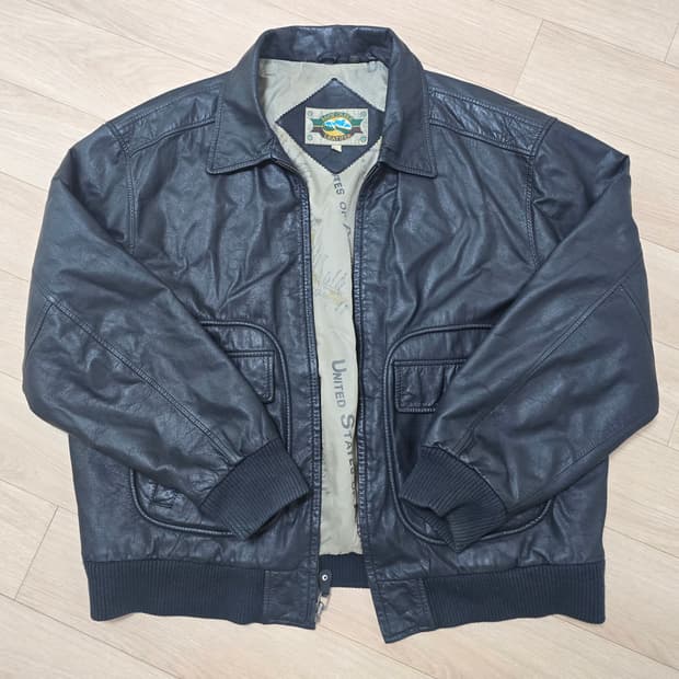 빈티지 Rock Creek Leather A-2 봄버 레더자켓 블랙 XL
