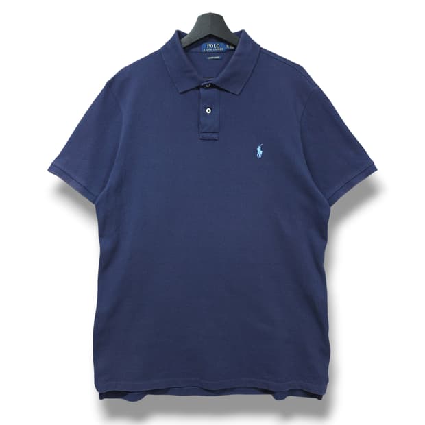 [XL] 폴로 네이비 커스텀 슬림핏 코튼 PK 반팔 카라티셔츠