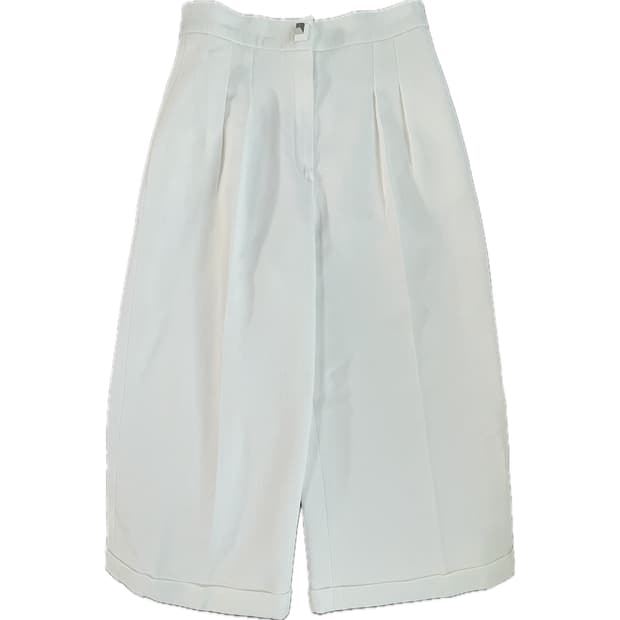 [42] FENDI 펜디 하이라이즈 투턱 와이드핏 크롭 팬츠