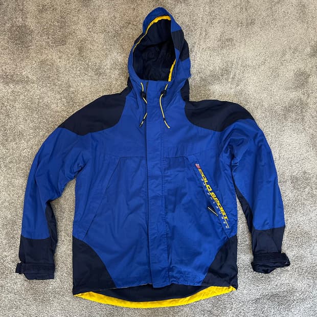 폴로 스포츠 블루 바람막이 후드 자켓