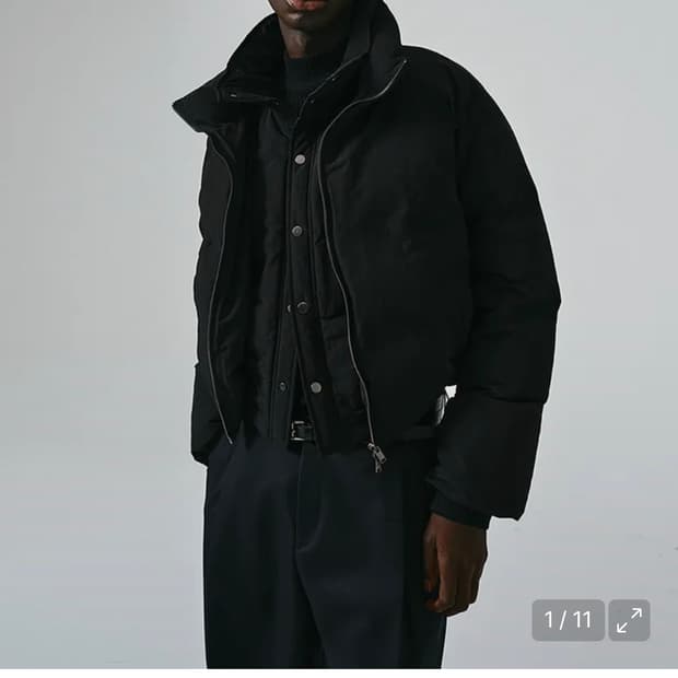 (50) 노이어 크롭 레이어드 푸퍼 자켓 패딩 (블랙) 판매