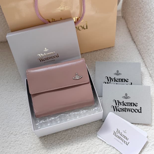 풀셋 비비안웨스트우드 반지갑 빈티지 워터 핑크