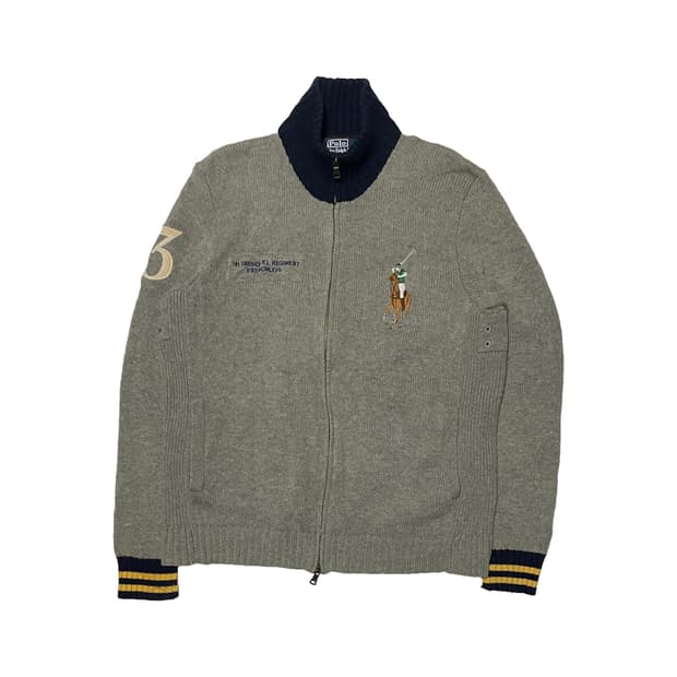 폴로 랄프로렌 빅포니 램스울 짚업 니트