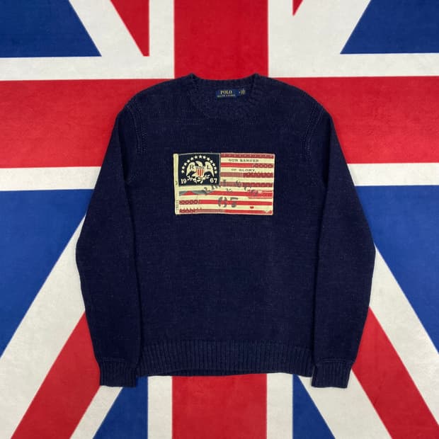 폴로 성조기 니트  M 실측 L 