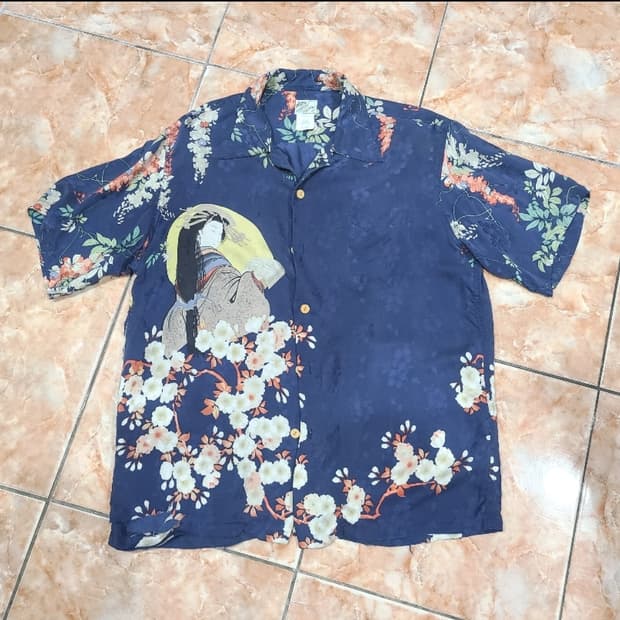 LalaKai 빈티지 오리엔탈풍 하와이안셔츠