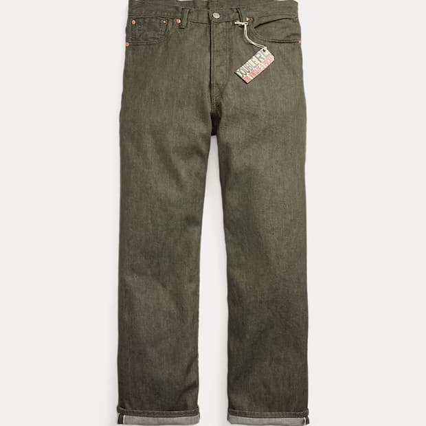 DOUBLE RL 30x32 Vintage 5 Pocket Olive
