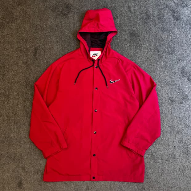 나이키 후드 바람막이 자켓 레드 L