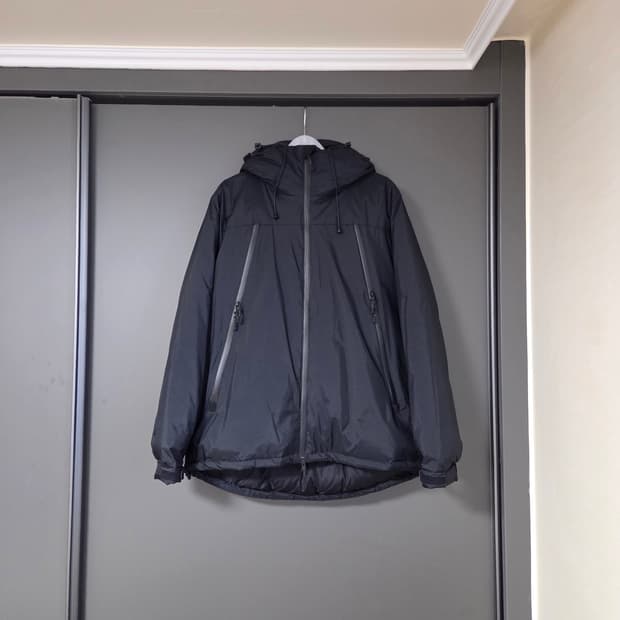 [L] 난가 x 어반리서치 오로라 다운 블루종 블랙 / 패딩 자켓 파카