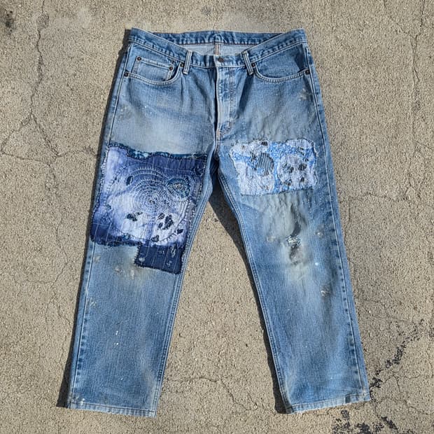 S.O/ 패치워크, 자수 커스텀 팬츠