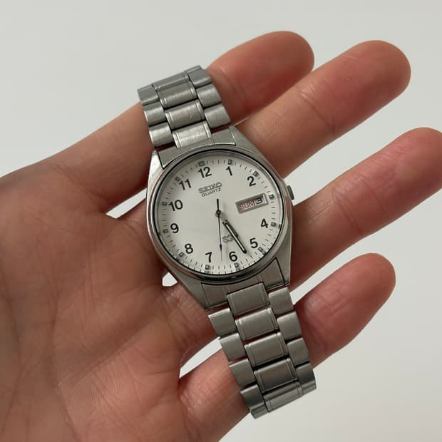 1980s SQ Arabic Index Silver Quartz