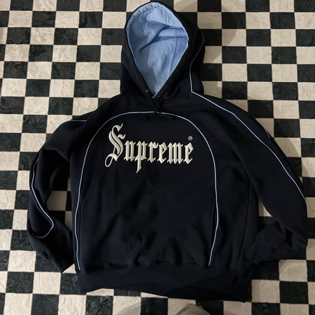 슈프림 후드 M / 25ss 커브 파이핑 후드 스웨트셔츠 네이비