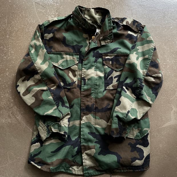 90s 미군 M-65 필드 자켓 우드랜드 카모 Made in U.S.A.
