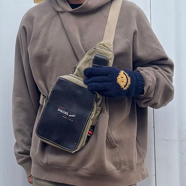 디젤 캔버스 레더 힙색