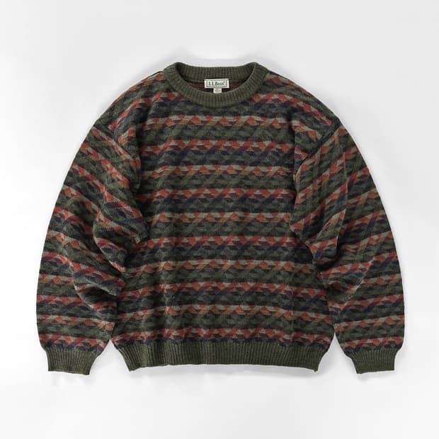 80~90s 빈티지 엘엘빈 지오메트릭 울 스웨터