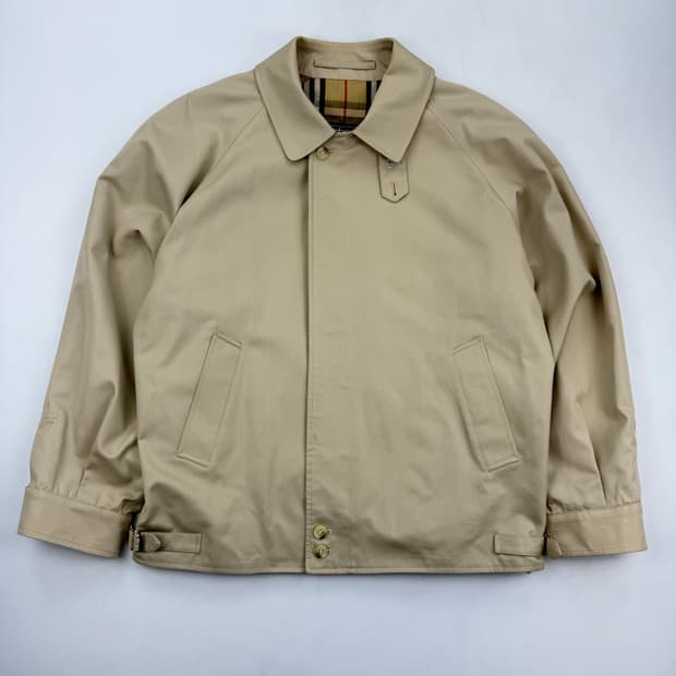 버버리 90s 노바체크 블루종 자켓