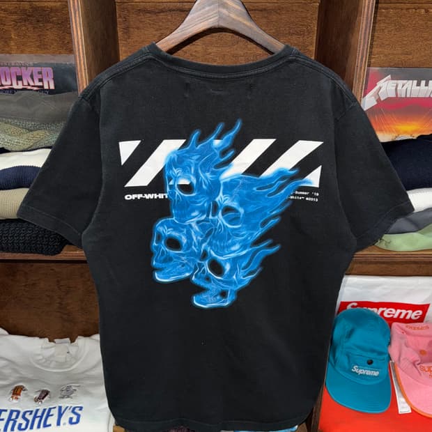 19ss 오프화이트 디아그 스컬 반팔