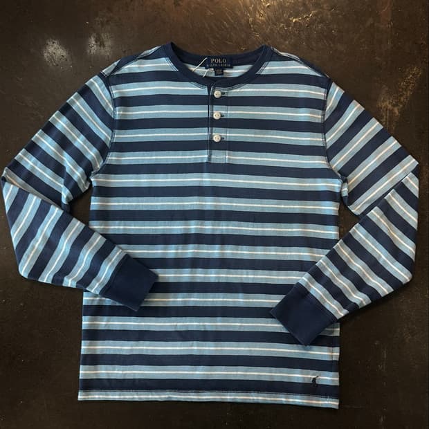 Polo Ralph Lauren 스트라이프 헨리넥 티셔츠