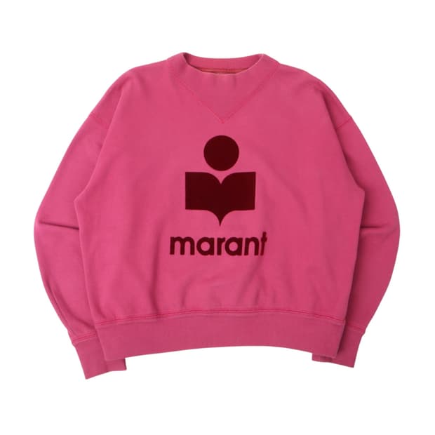 이자벨마랑 모비 벨벳 로고 크루넥 스웻셔츠