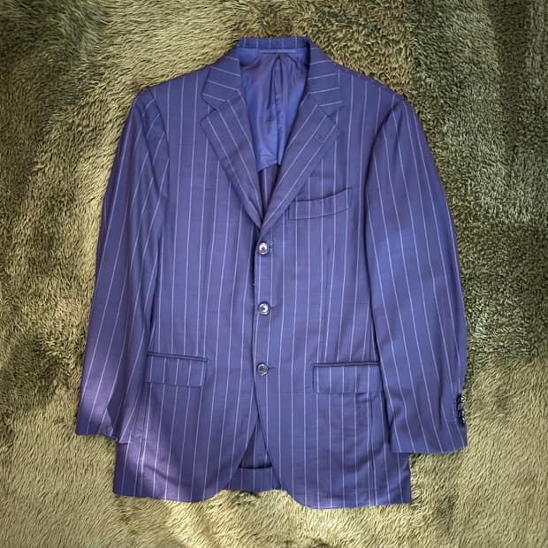 [48] BEAMS F 빔즈 스트라이프 블레이저 MADE IN JAPAN